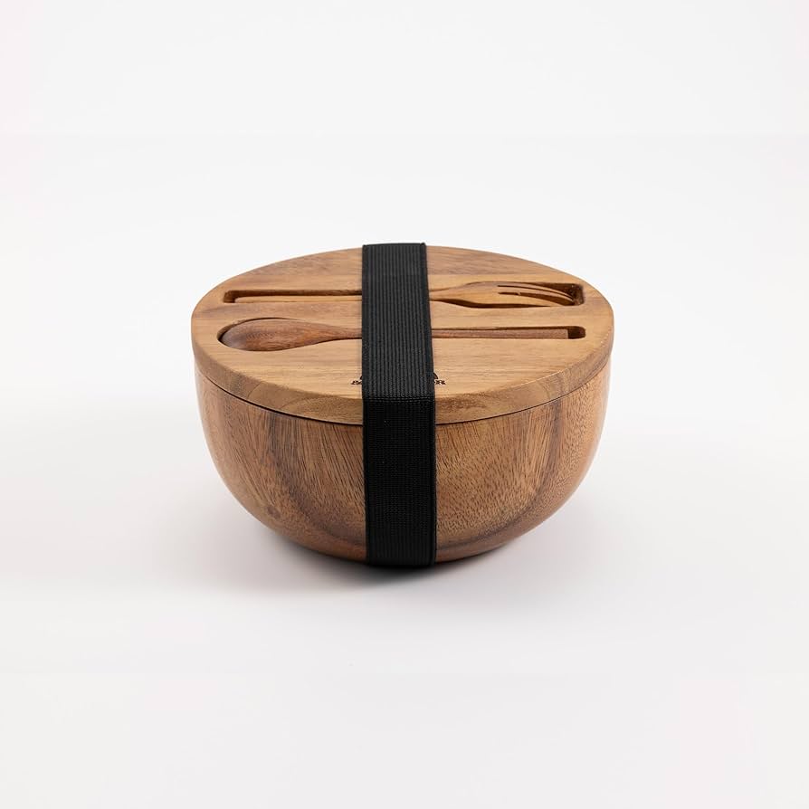 Amazon.co.jp: ＆MARKHOR 木製 カトラリー付きボウル サラダ